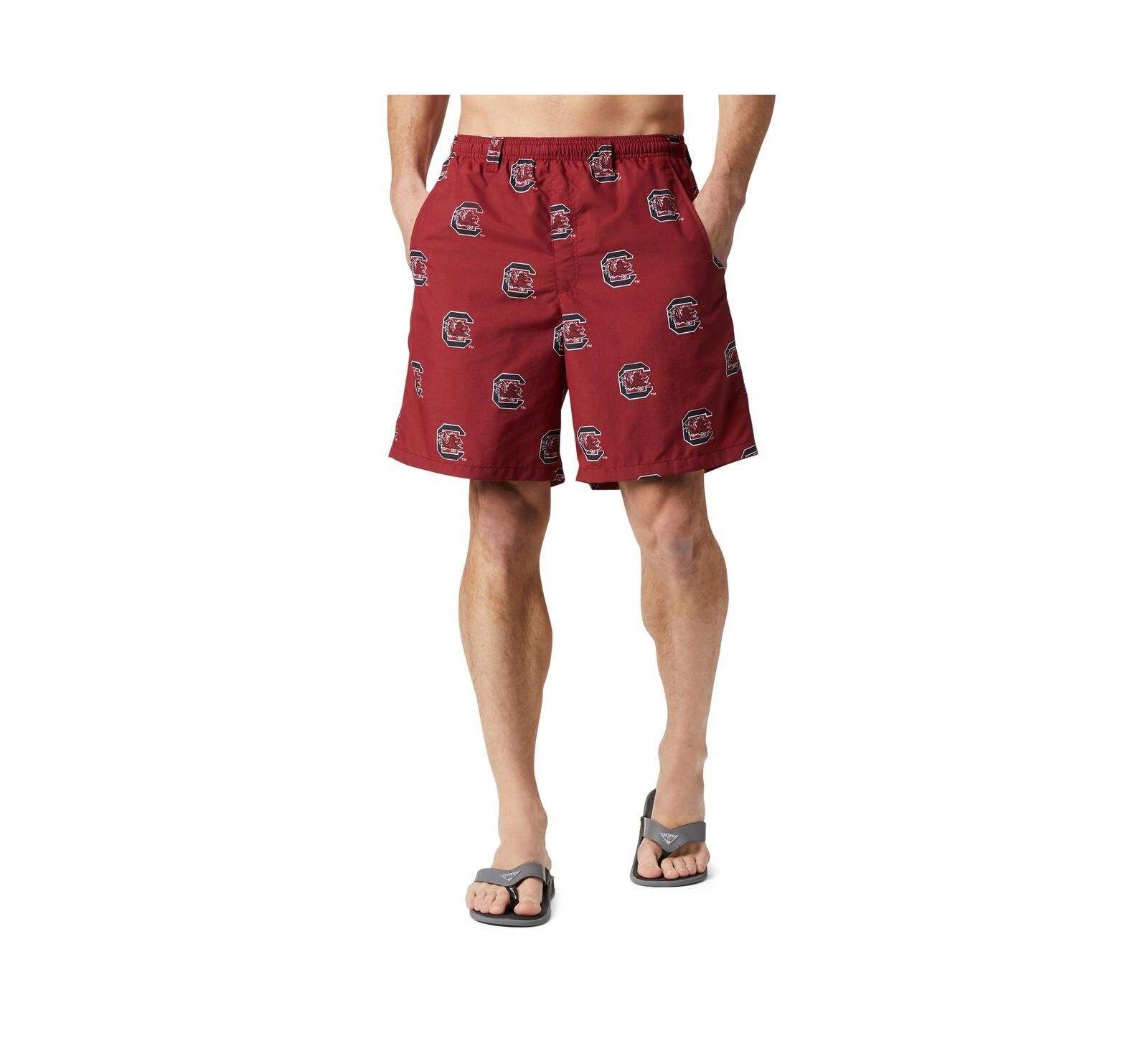 Columbia Men's Garnet South Carolina Gamecocks Backcast III Printed Shorts