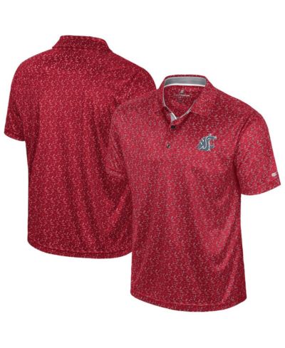 Colosseum Men's Crimson Washington State Cougars Sublimated Golf Polo Shirt