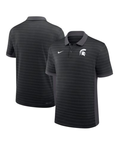Nike Мужская черная polo рубашка Michigan State Spartans 2025 Early Season Coaches Sideline Victory Stripe Performance