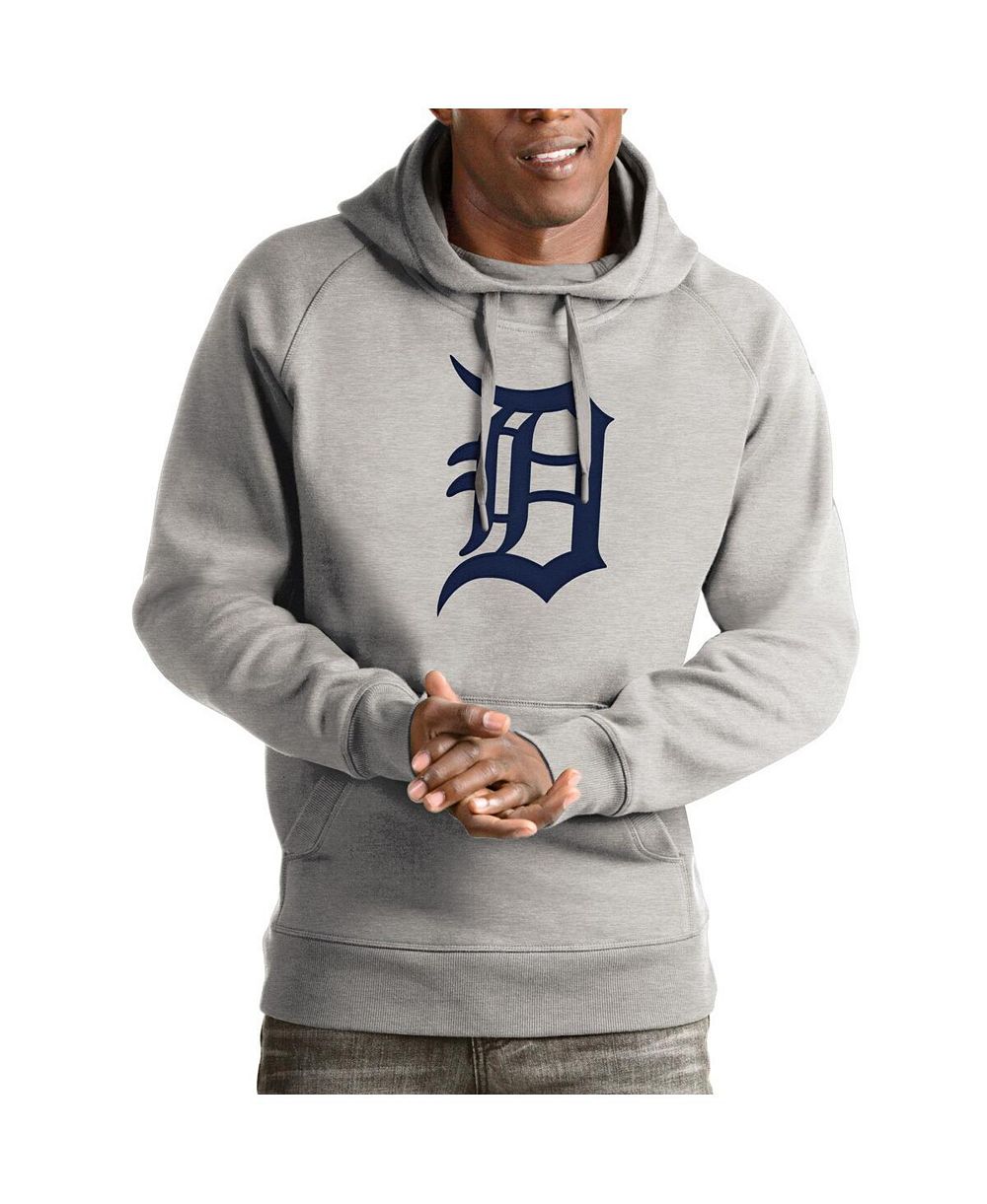 Мужское худи Antigua Heathered Gray Detroit Tigers Victory Pullover