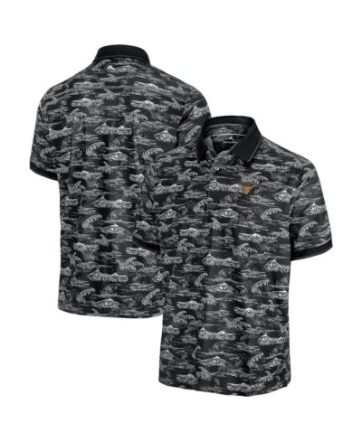 Мужская рубашка-поло Tommy Bahama Black Texas Longhorns Sport Bay View IslandZone