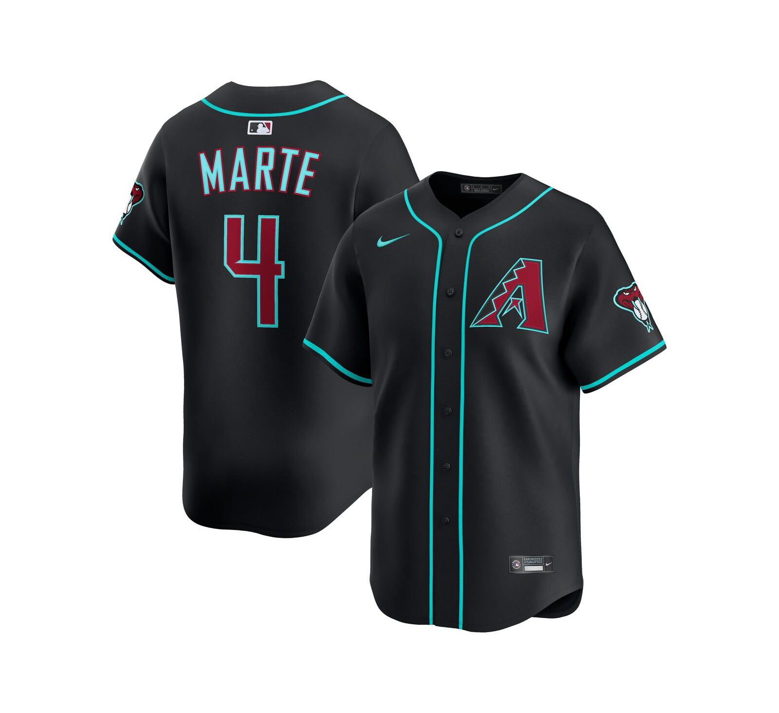 Nike Мужское джерси Ketel Marte Black Arizona Diamondbacks Alternate Limited
