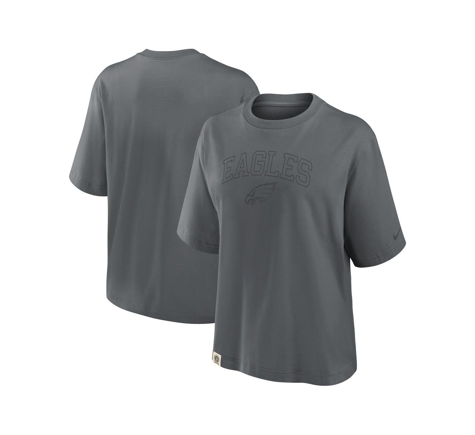 Nike Women's Charcoal Philadelphia Eagles Glory Arch Boxy T-Shirt