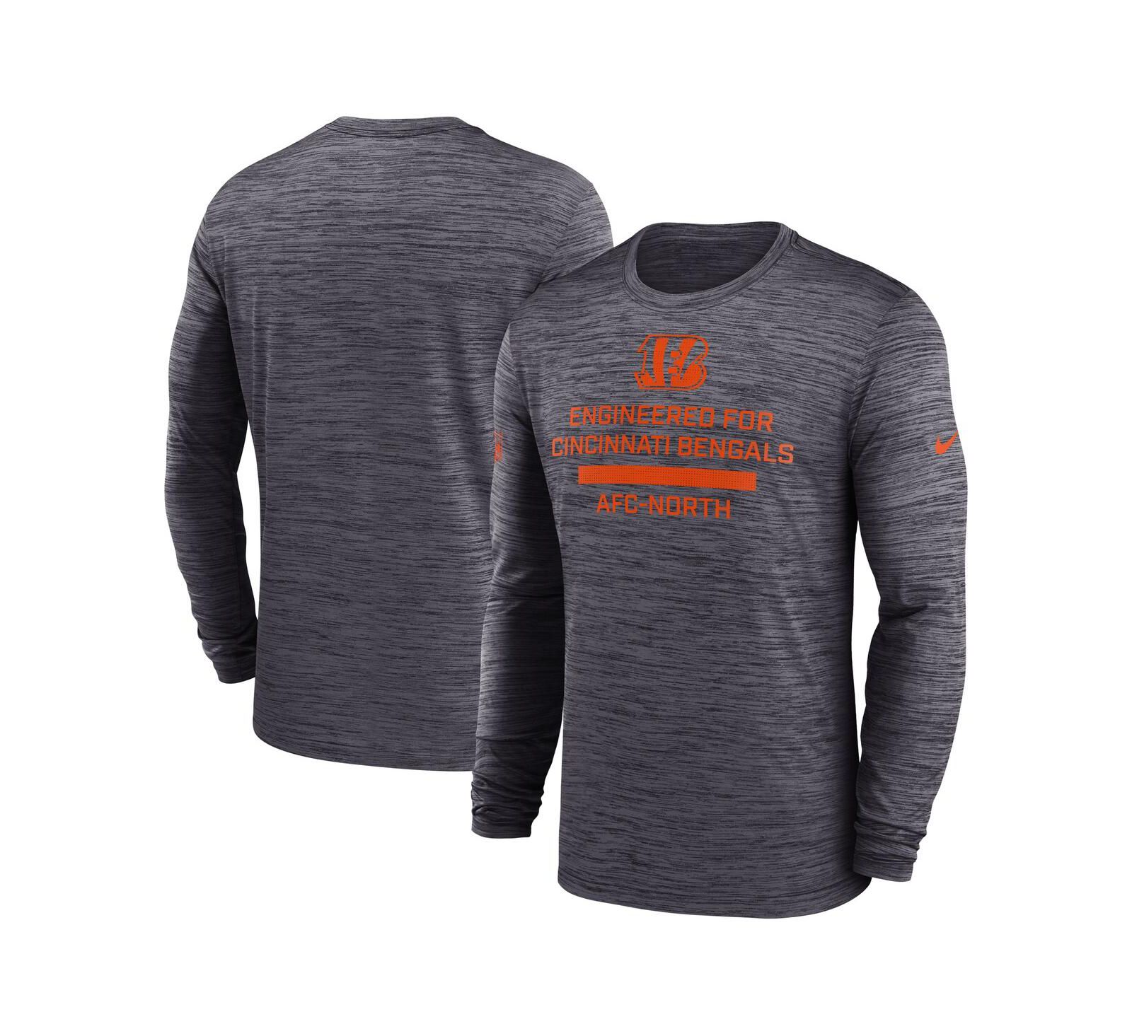 Nike Men's Black Cincinnati Bengals Sideline Velocity Performance Long Sleeve T-Shirt