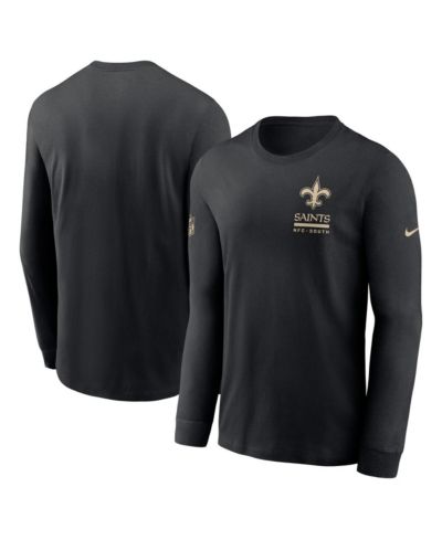 Мужская футболка Nike New Orleans Saints Sideline Performance с длинным рукавом, черный цвет