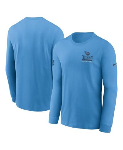 Мужская футболка Nike Light Blue Tennessee Titans Sideline Performance Long Sleeve