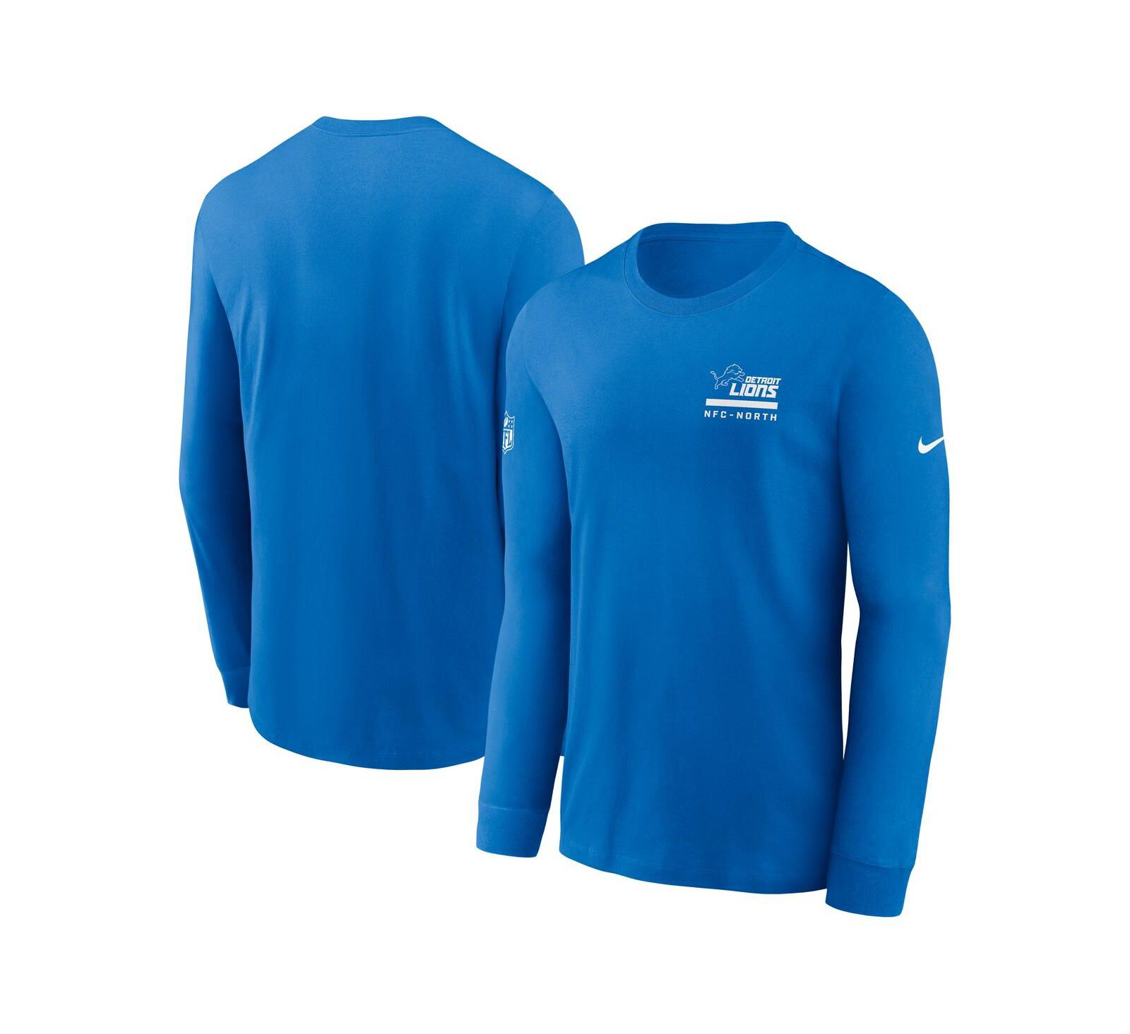 Nike Men's Blue Detroit Lions Sideline Performance Long Sleeve T-Shirt