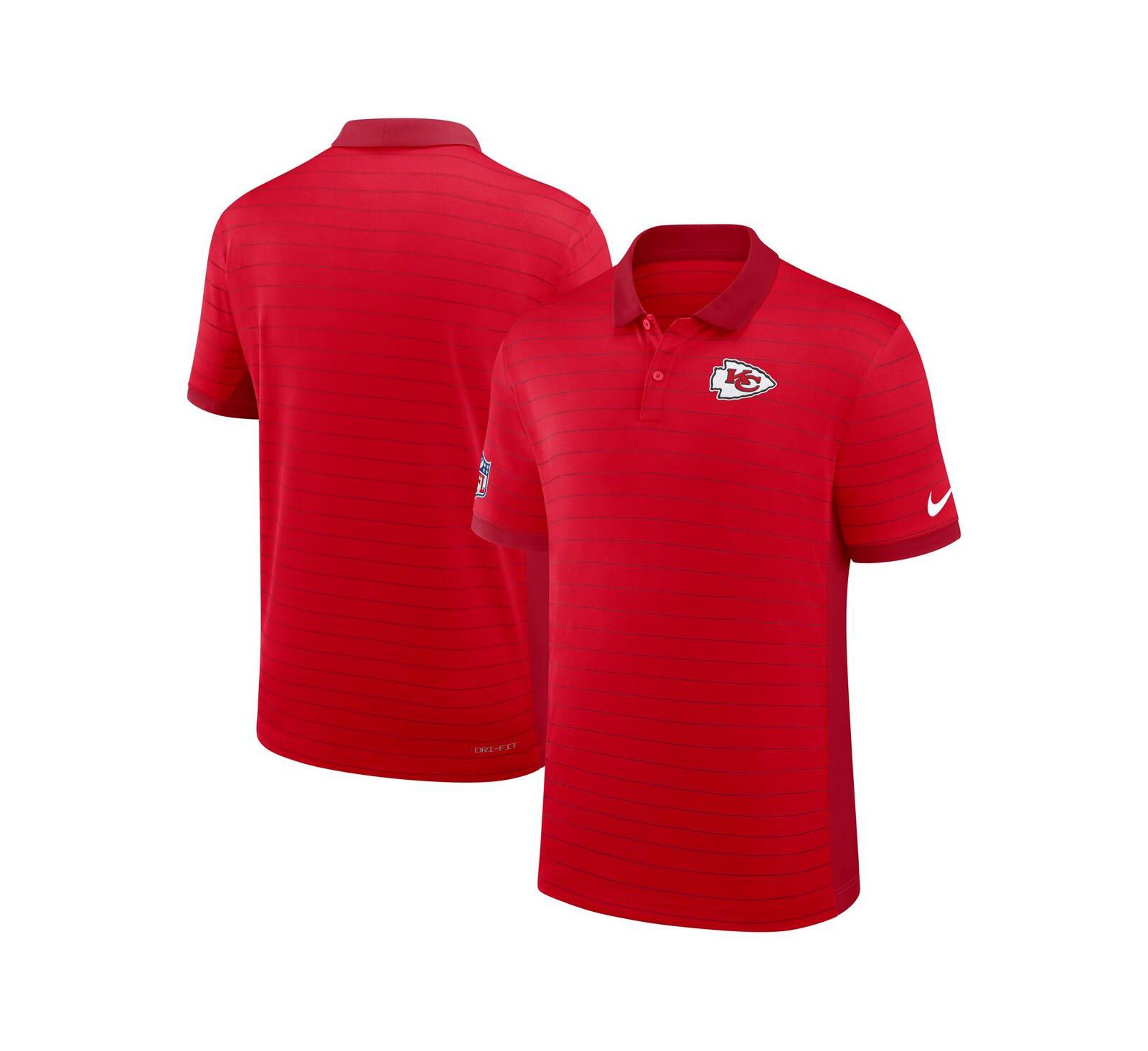 Nike Men's Red Kansas City Chiefs Sideline Victory Stripe Performance Polo Shirt