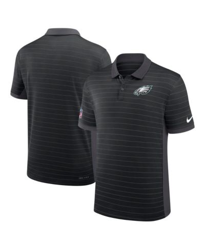 Nike Men's Black Philadelphia Eagles Sideline Victory Stripe Performance Polo Shirt