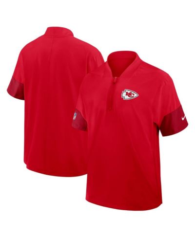 Мужская куртка Nike Red Kansas City Chiefs Sideline Short Sleeve Quarter-Zip Performance Coach