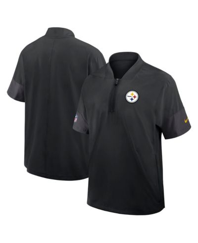 Мужская ветровка Nike Pittsburgh Steelers Sideline, с коротким рукавом и молнией на четверть, черная