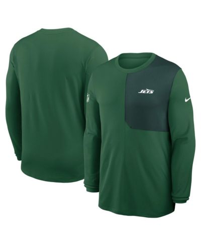 Мужская футболка Nike Green New York Jets Sideline Coach UV Performance Long Sleeve