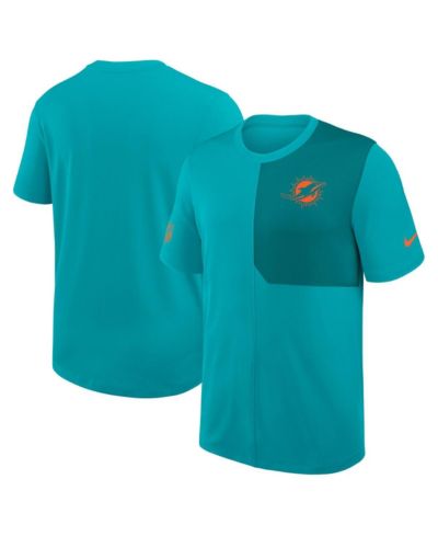 Мужская футболка Nike Miami Dolphins Sideline UV Performance Coach, аквамариновая