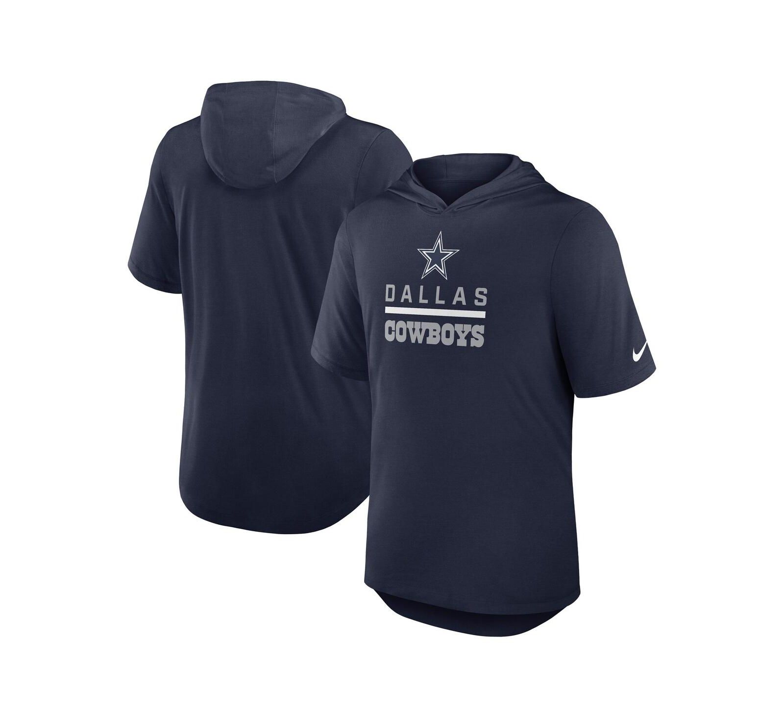 Nike Men's Navy Dallas Cowboys Lockup Tri-Blend Hoodie T-Shirt