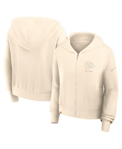Женское укороченное худи Nike Cream Kansas City Chiefs Glory Full-Zip