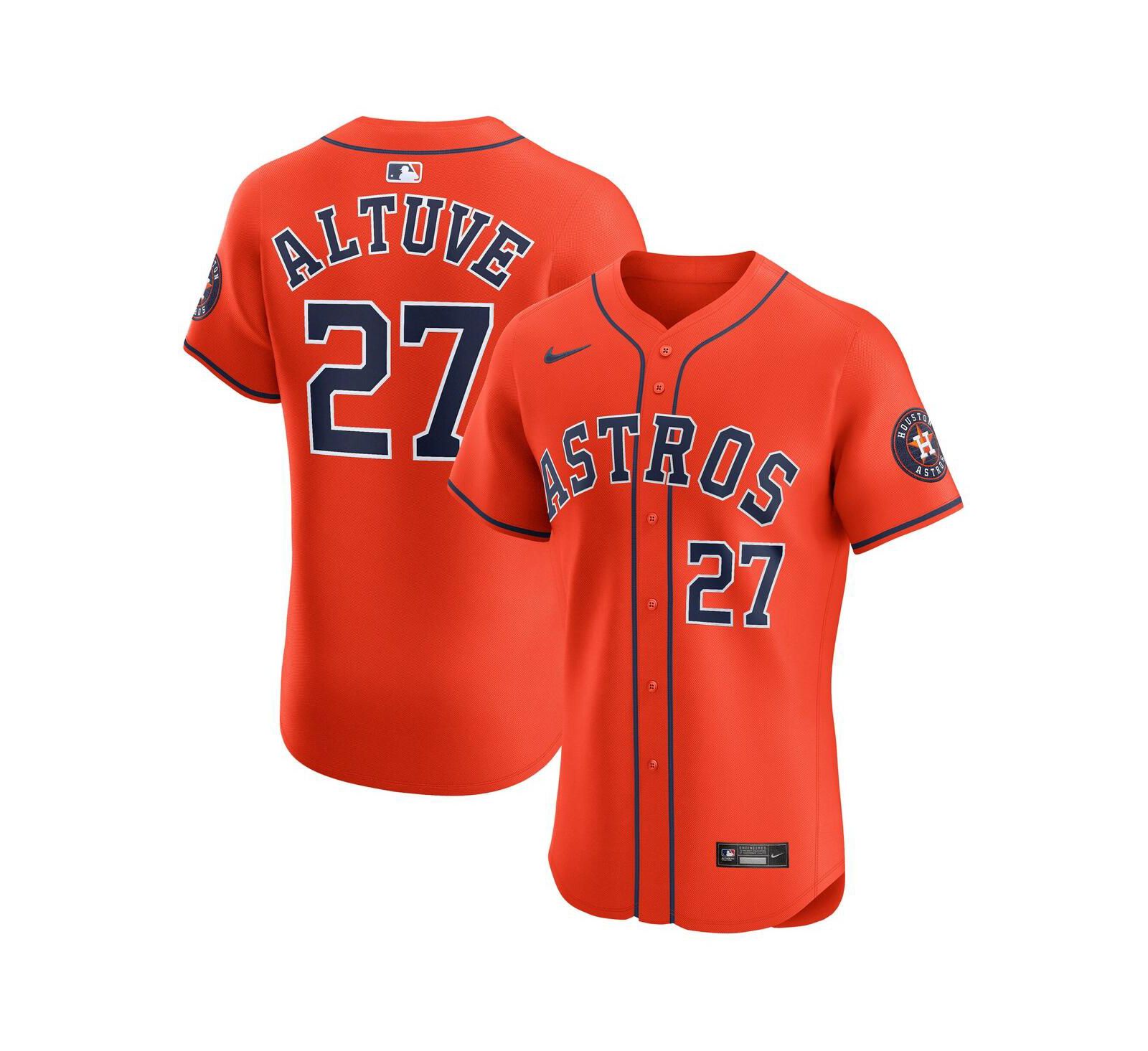 Мужская джерси Nike Jose Altuve Orange Houston Astros Alternate Elite Player