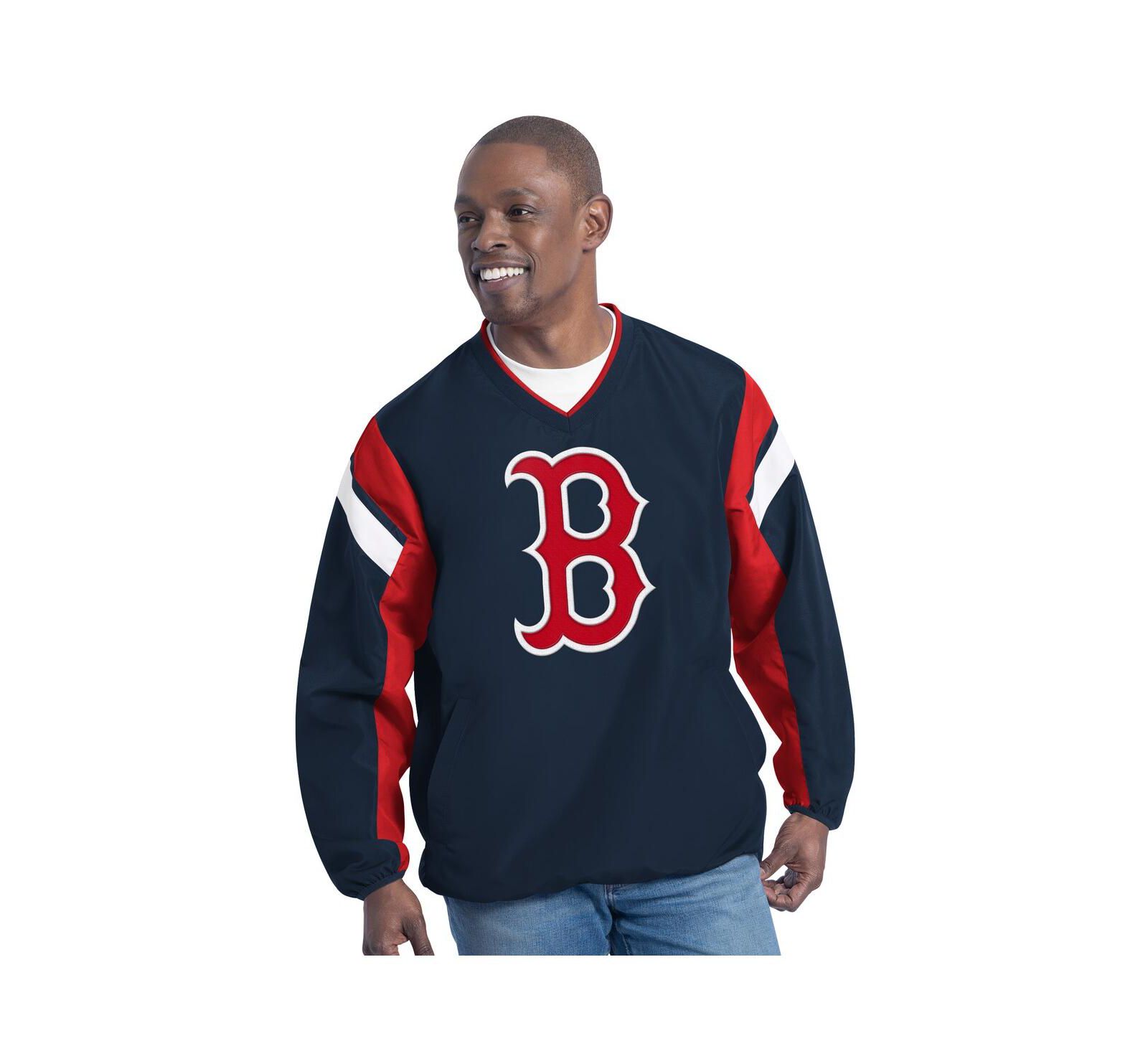 Мужская толстовка G-III Sports by Carl Banks Navy Boston Red Sox Double Coverage V-Neck Pullover