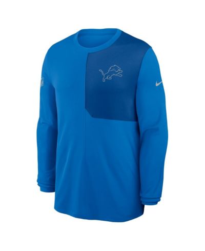Мужская футболка Nike Blue Detroit Lions Sideline Coach UV Performance Long Sleeve T-Shirt