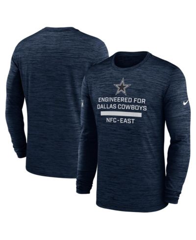 Футболка Nike Men's Navy Dallas Cowboys Sideline Velocity Performance Long Sleeve