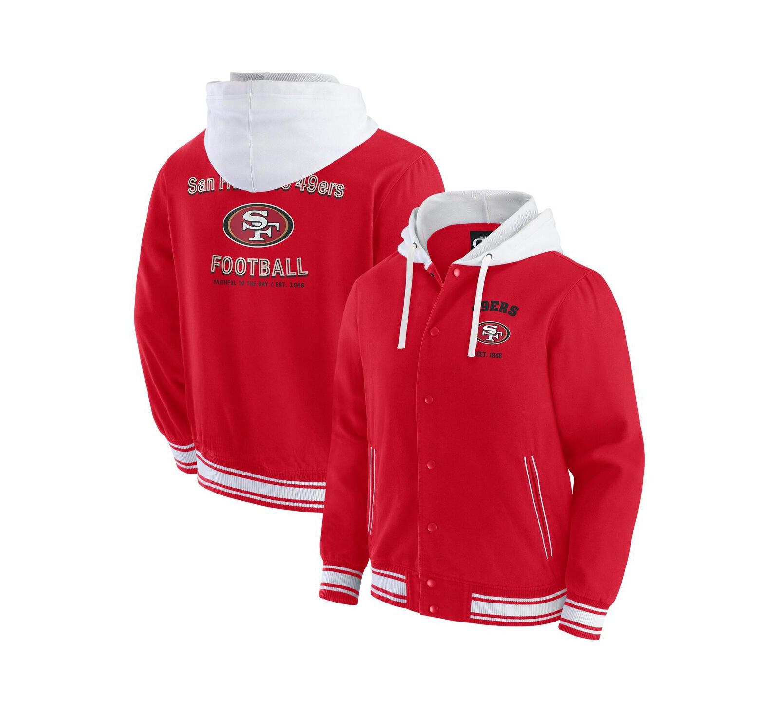Мужская толстовка-худи Darius Rucker Collection by Fanatics Scarlet San Francisco 49ers Full-Snap