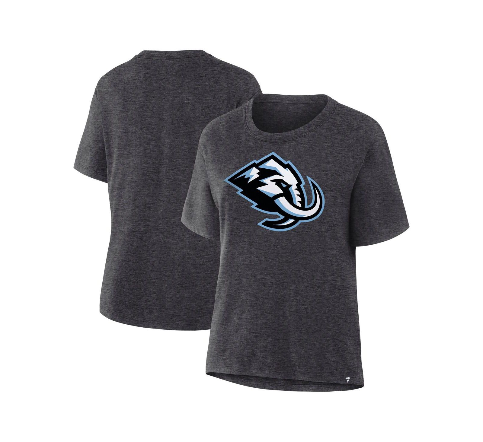 Женская футболка Fanatics Heather Charcoal Utah Mammoth с основным логотипом