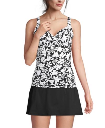 Купальник Lands' End Petite V-Neck Wrap Underwire Tankini Swimsuit Top Adjustable Straps