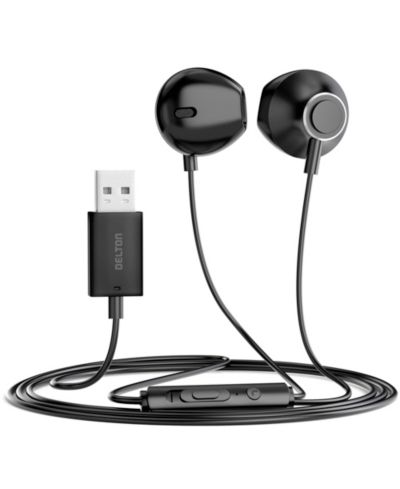 Проводная компьютерная гарнитура Delton 10E USB A с микрофоном, кабель 8ft (DWH10E)
