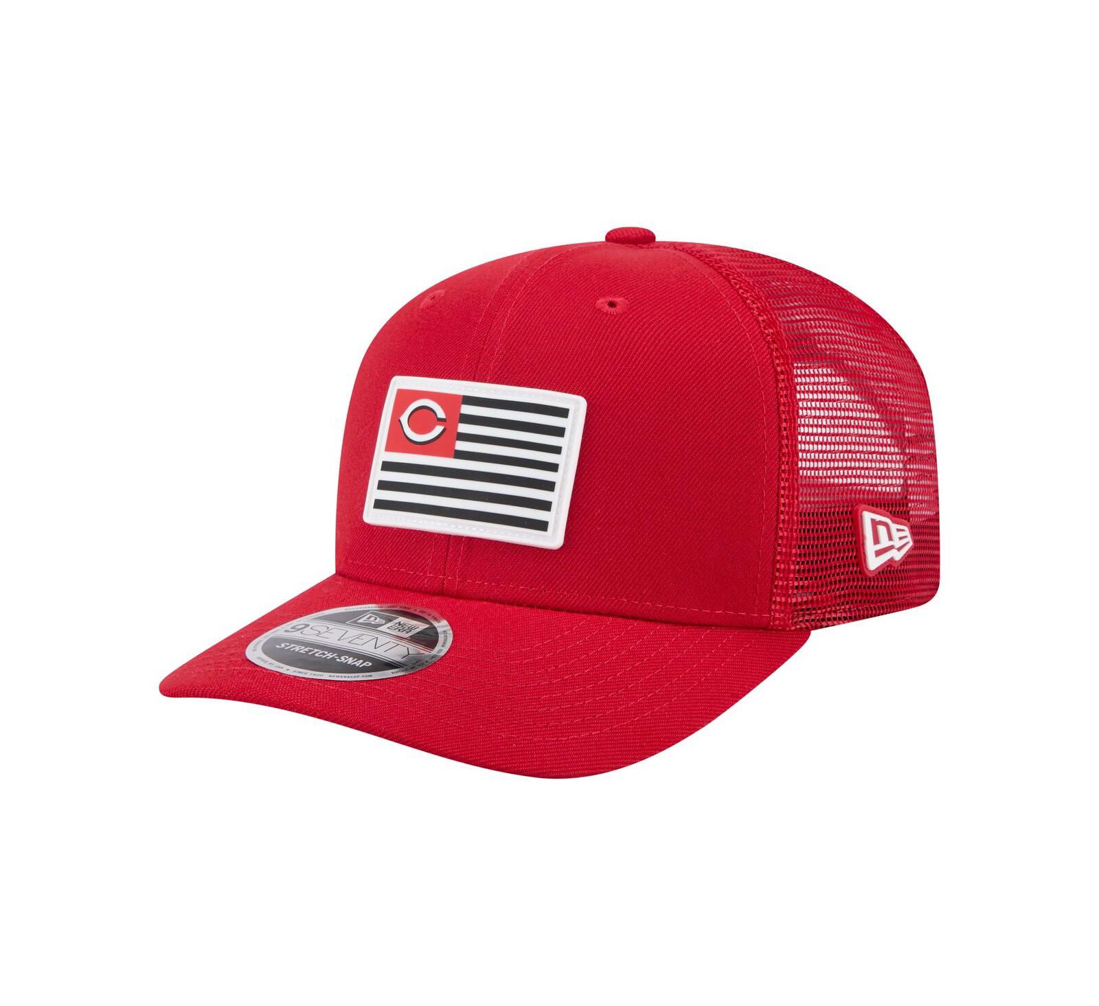 New Era Мужская красная кепка Cincinnati Reds Flag 9SEVENTY COOLERA Stretch-Snap
