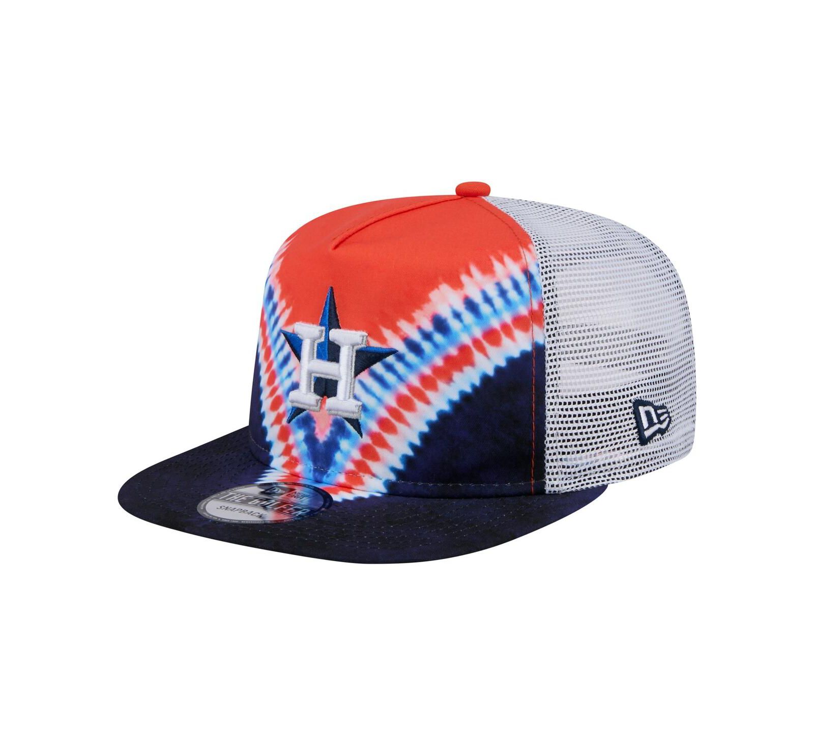 Мужская кепка New Era Houston Astros Tie-Dye Golfer Trucker Adjustable