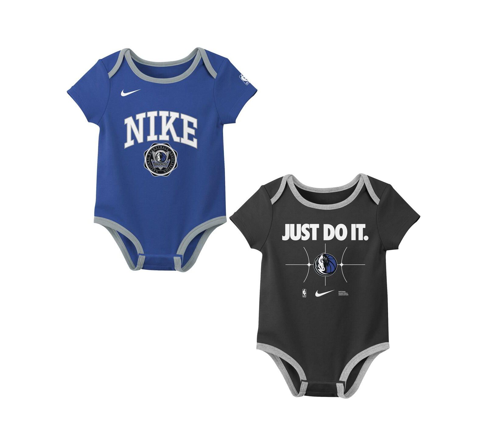 Nike Newborn 2-Pack Blue/Black Dallas Mavericks Just Do It Bodysuit Set