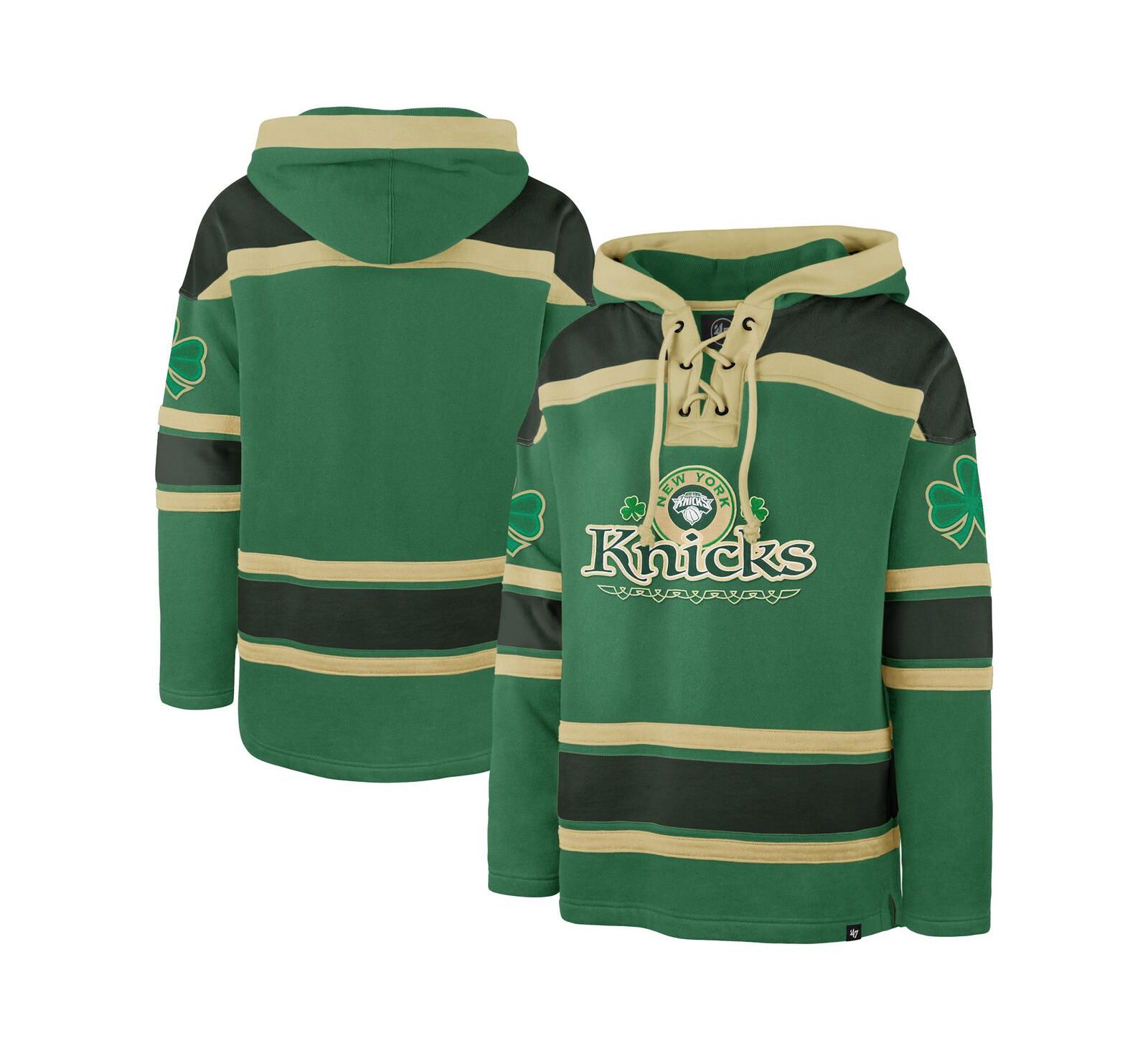 Мужское худи '47 Brand New York Knicks McLucky Superior с завязками, зеленый Kelly Green
