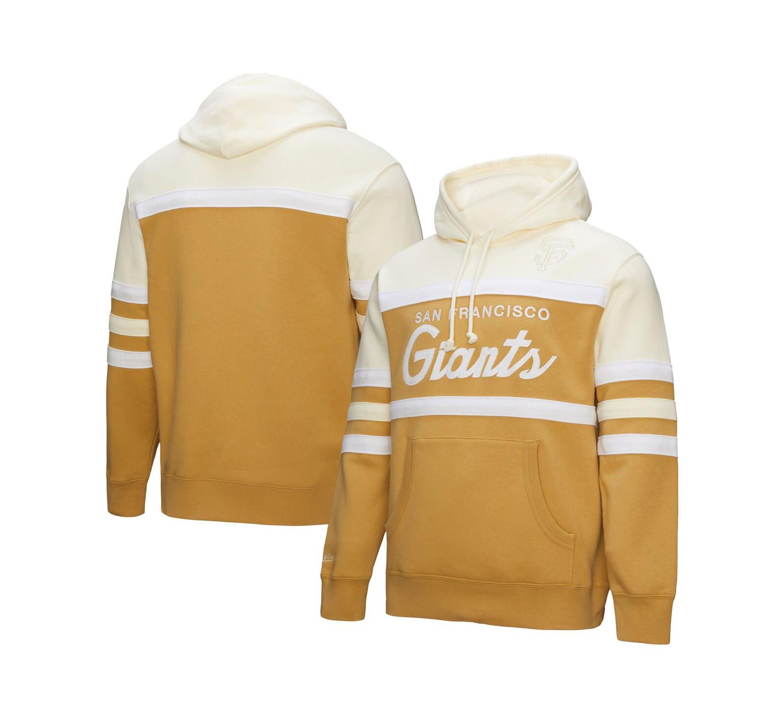 Мужское худи Mitchell & Ness Tan/Cream San Francisco Giants Head Coach Pullover