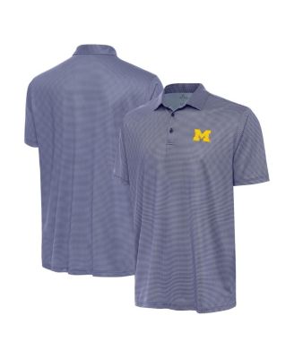 Antigua Men's White/Navy Michigan Wolverines Rings Polo Shirt