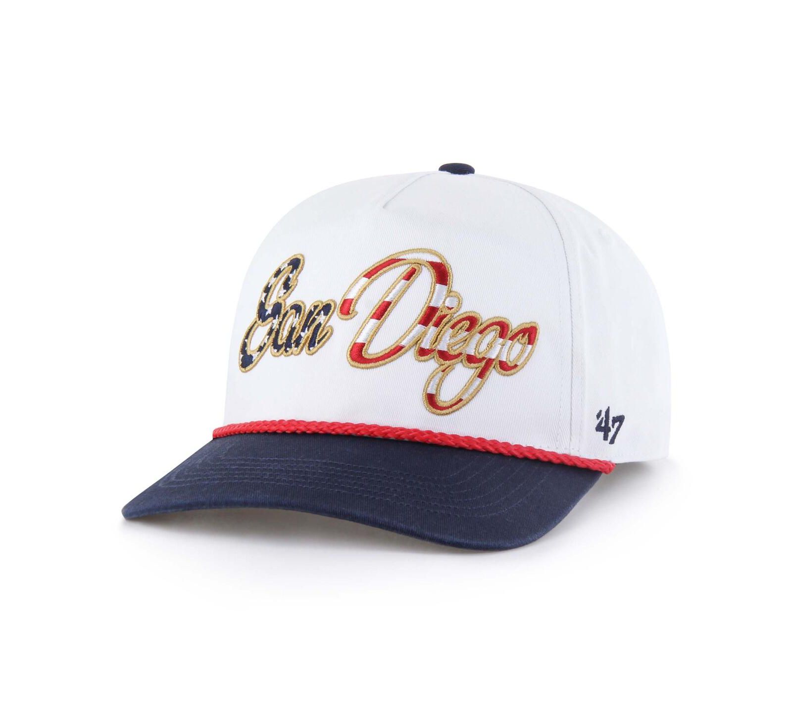 Мужская белая кепка '47 Brand San Diego Padres Patriotic Overhand Hitch Adjustable Hat
