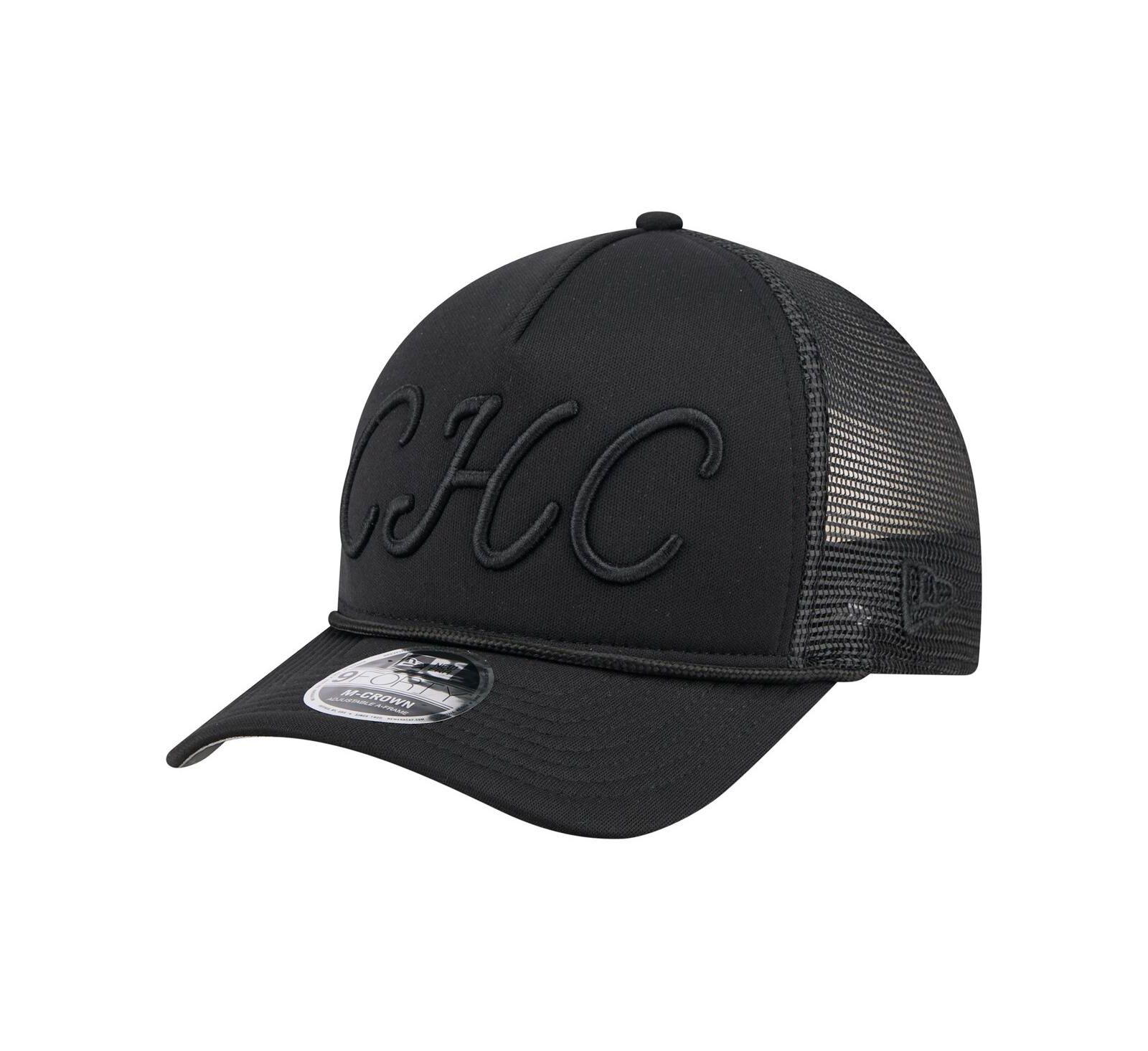 Кепка New Era Men's Black Chicago Cubs City Initial 9FORTY A-Frame M-Crown Adjustable Trucker