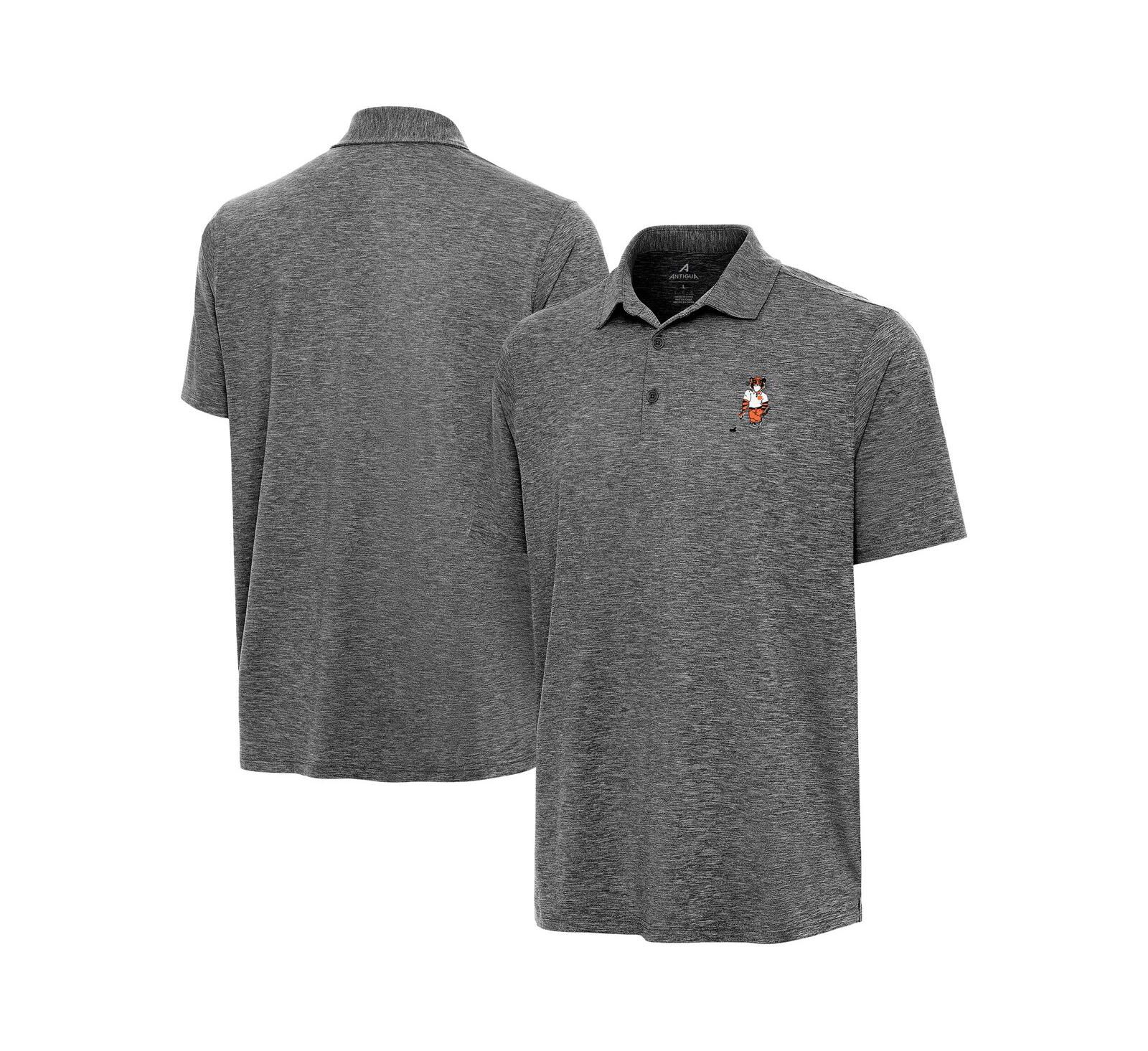 Мужская рубашка-поло Antigua Heather Black Clemson Tigers Golfer Par 3