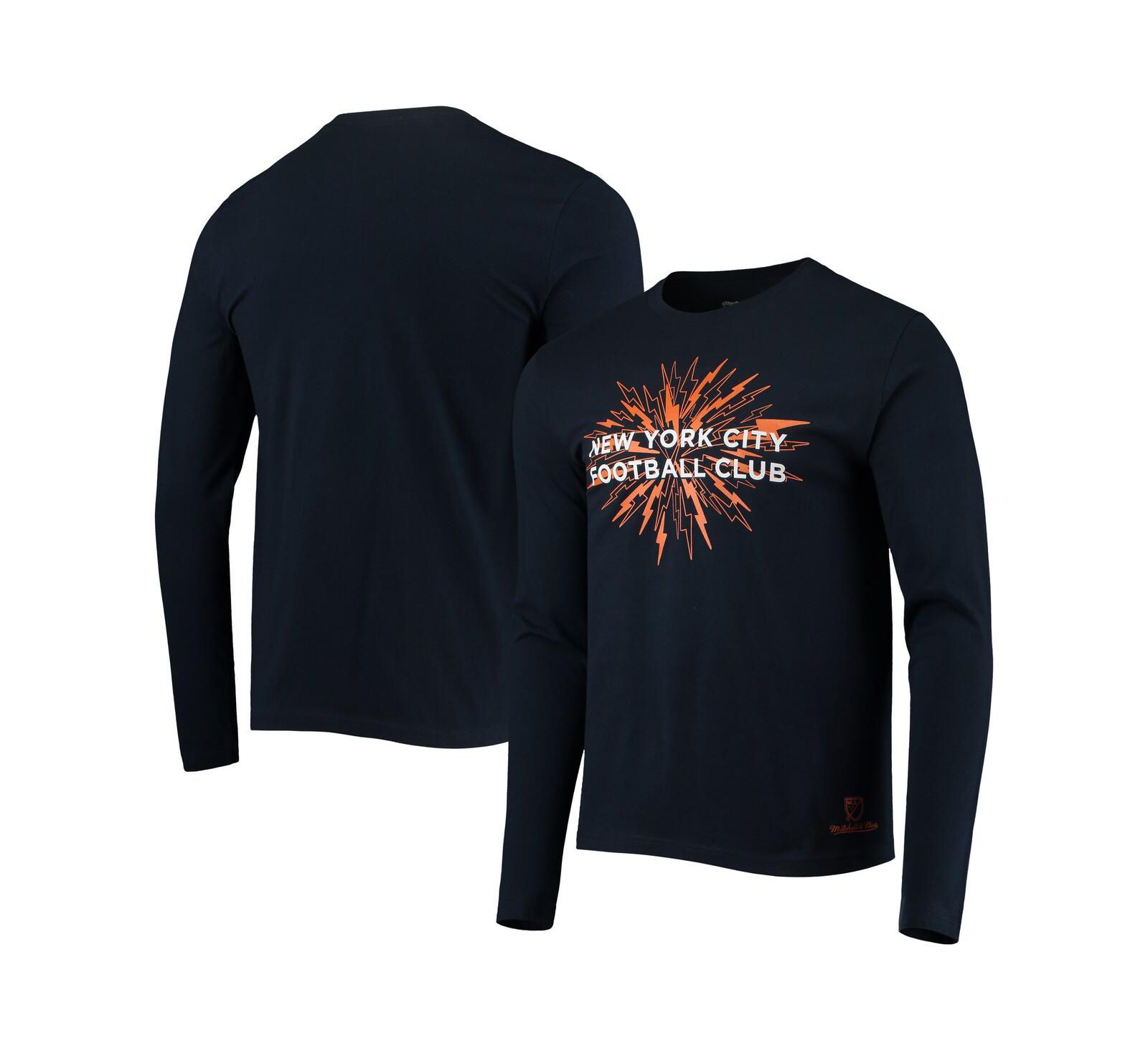Мужская футболка Mitchell & Ness Navy New York City FC For The City Long Sleeve