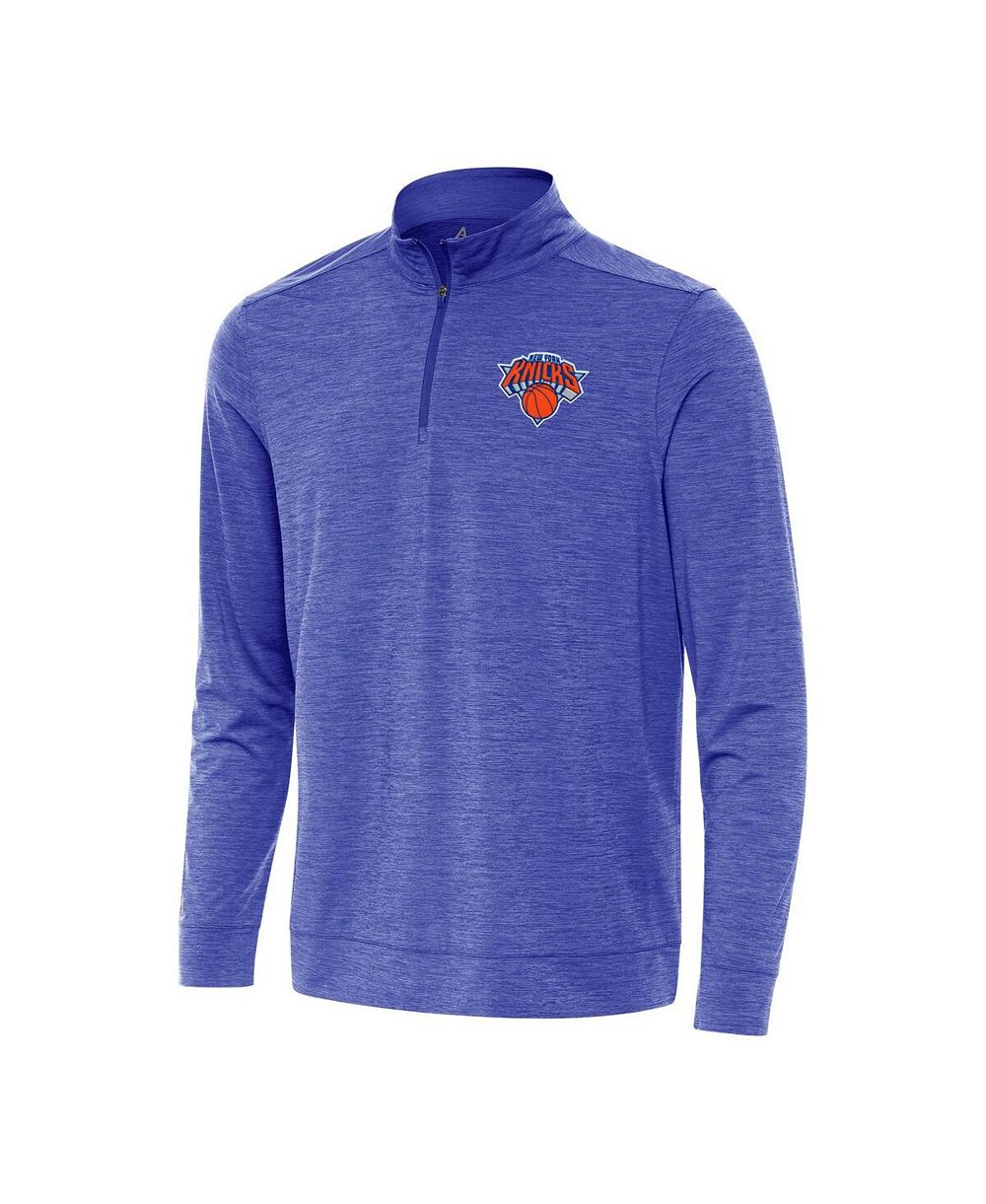 Мужская ветровка Antigua Heather Royal New York Knicks Bright Quarter-Zip