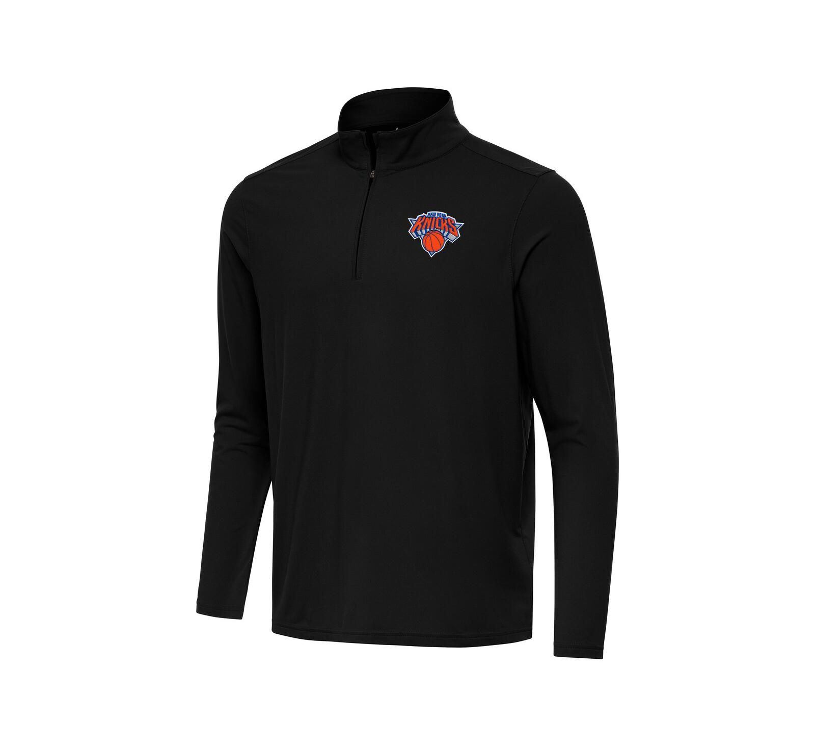 Мужская кофта Antigua Black New York Knicks Intent с молнией на четверть