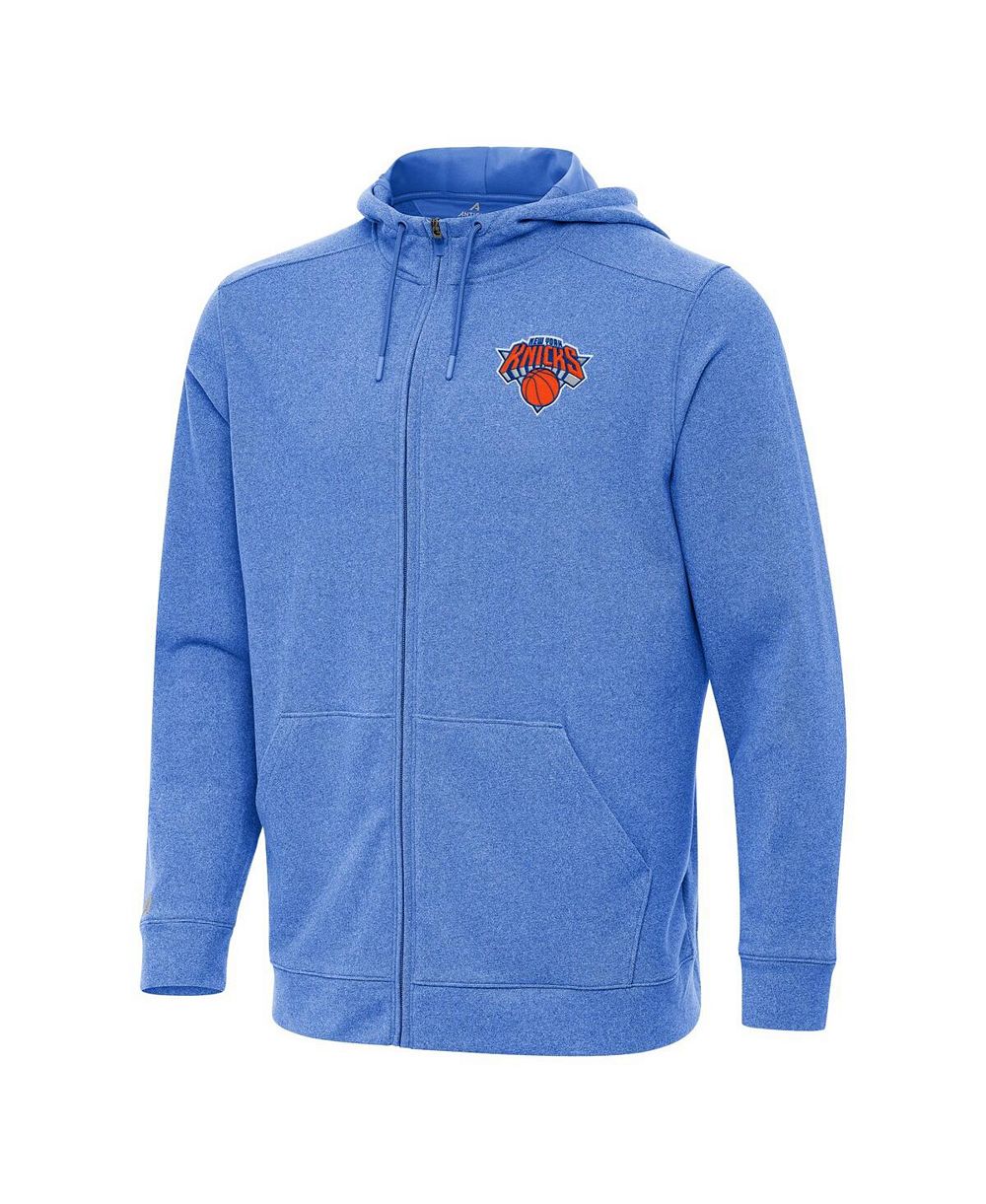 Antigua Men's Heather Blue New York Knicks Effortless Full-Zip Hoodie Jacket