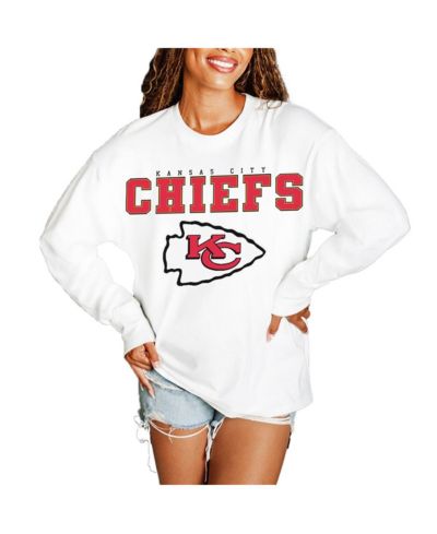 Gameday Couture Women's White Kansas City Chiefs Big Goals Oversized Long Sleeve T-Shirt