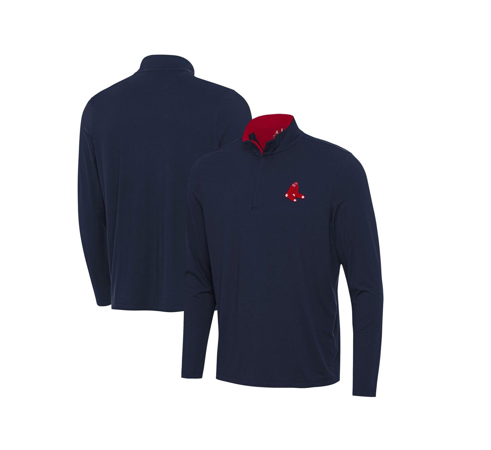 Antigua Men's Navy Boston Red Sox Content Quarter-Zip Sweatshirt