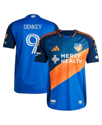 adidas Мужская джерси игрока Kevin Denkey FC Cincinnati 2025 Blue Legacy Kit Authentic