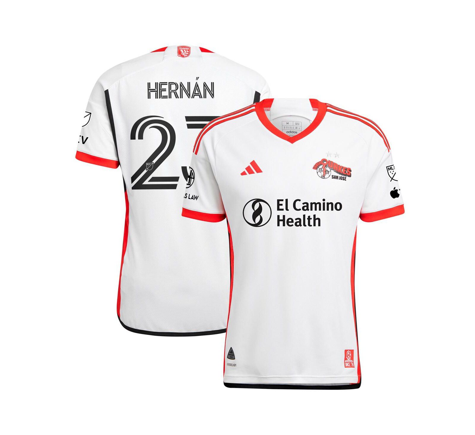 Мужская джерси Adidas Hernán López White San Jose Earthquakes 2025 the 50 Authentic Player