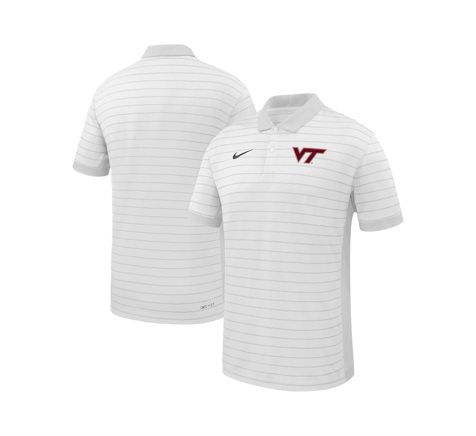 Nike Men's White Virginia Tech Hokies 2025 Early Season Coaches Sideline Victory Stripe Performance Polo Shirt