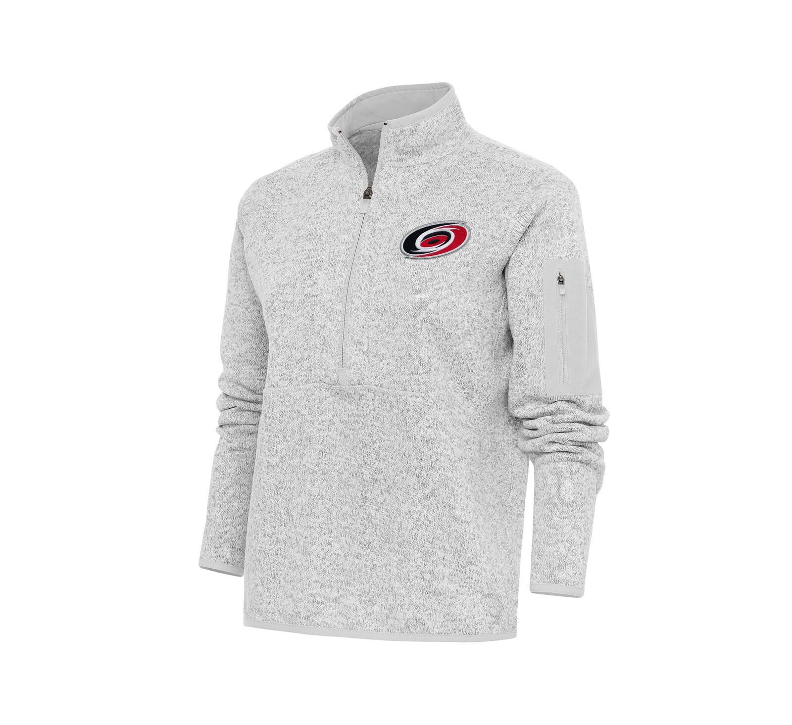 Antigua Женская куртка Carolina Hurricanes с логотипом, серая меланж