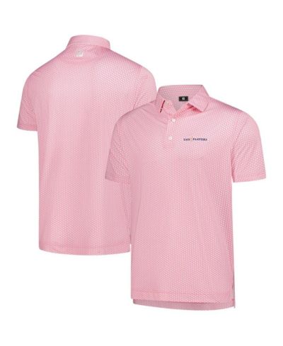Мужская рубашка-поло FootJoy Pink 2025 the PLAYERS ProDry Houndstooth Geo Lisle