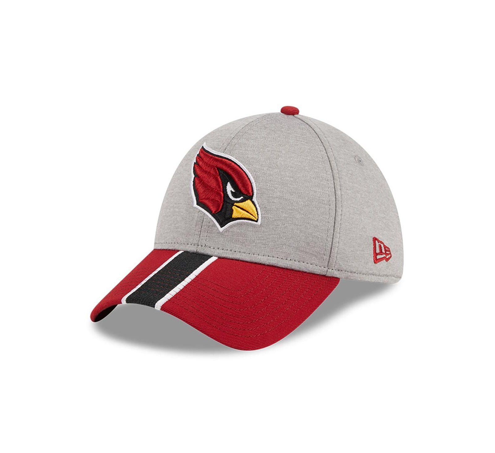 New Era Men's Heather Gray/Cardinal Arizona Cardinals Striped 39THIRTY Flex Hat
