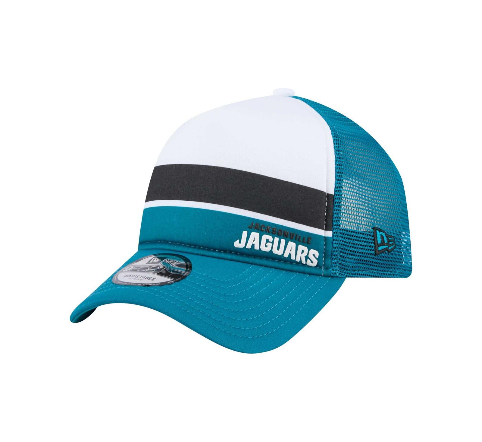 Мужская кепка New Era Jacksonville Jaguars Color Block 9FORTY A-Frame Trucker регулируемая, белая/бирюзовая