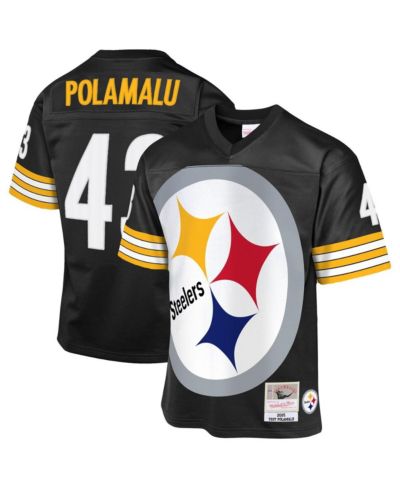 Детская джерси Mitchell & Ness Black Troy Polamalu Pittsburgh Steelers 2005 Throwback Fashion